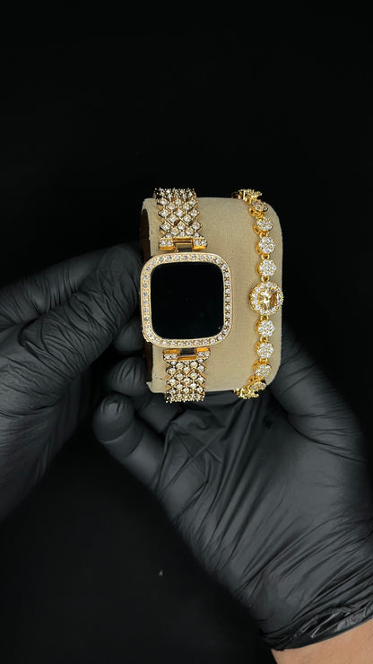 LED Ladies Watch with Elegant Stone Bracelet – Perfect Gift with Free Delivery & Box