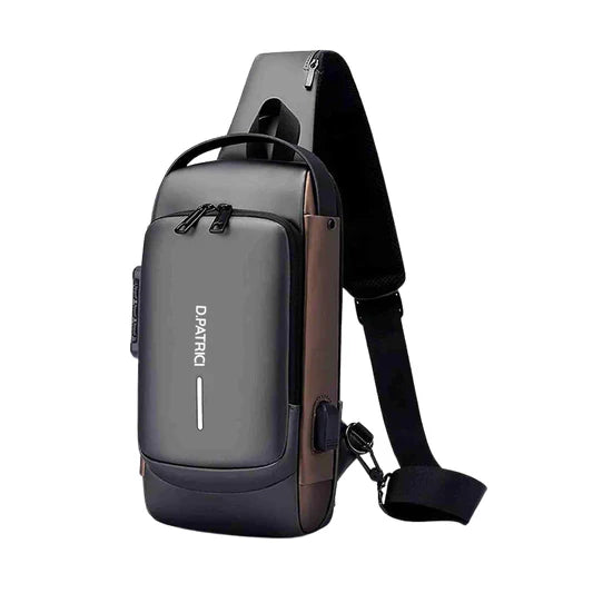 🛵 Multifunctional Anti-Theft Motorcycle Sling Bag with USB Charging