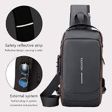 🛵 Multifunctional Anti-Theft Motorcycle Sling Bag with USB Charging